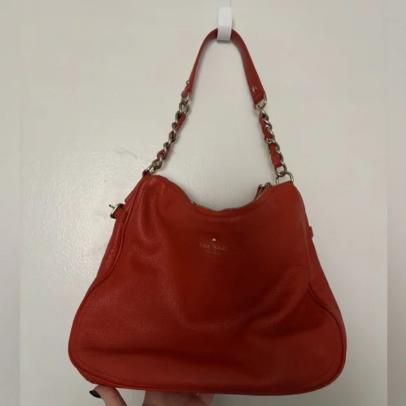 Kate Spade Orange Leather with Chain Purse - Picture 7 of 8